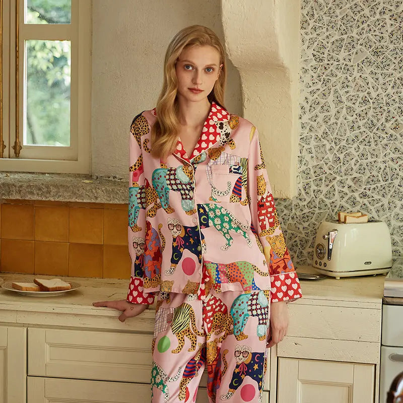 Leopar Desenli Sevimli Pijama Takımı Zalle